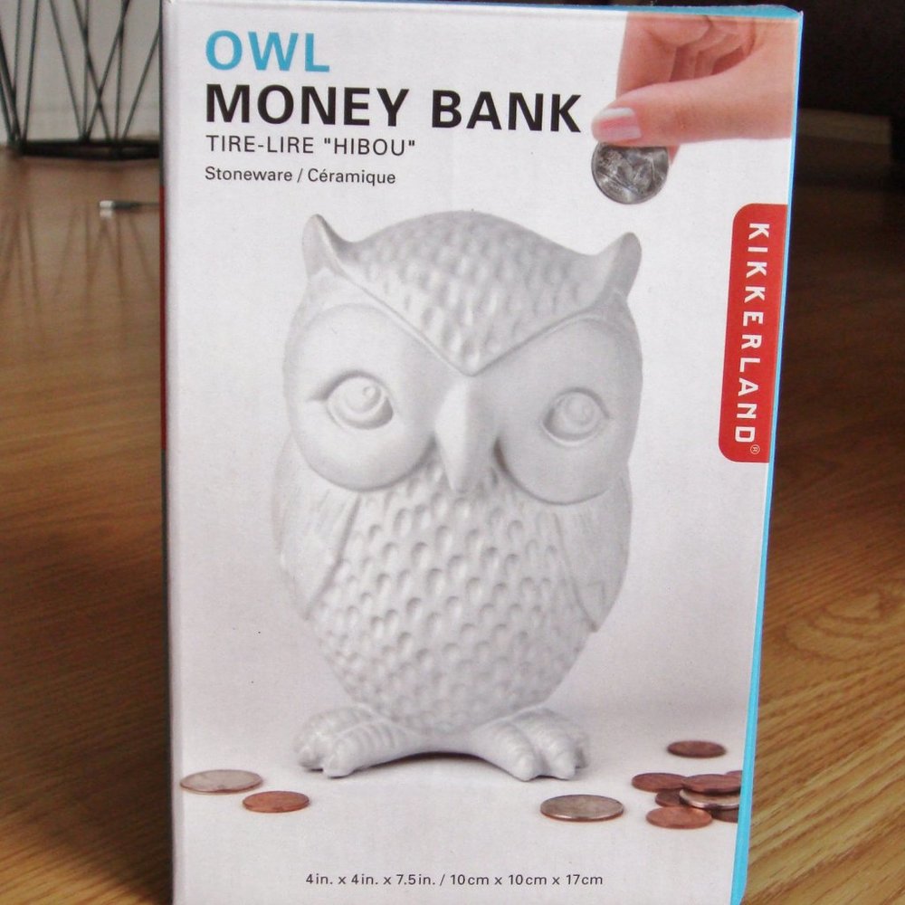 BNIB Kikkerland Design Owl Money Bank